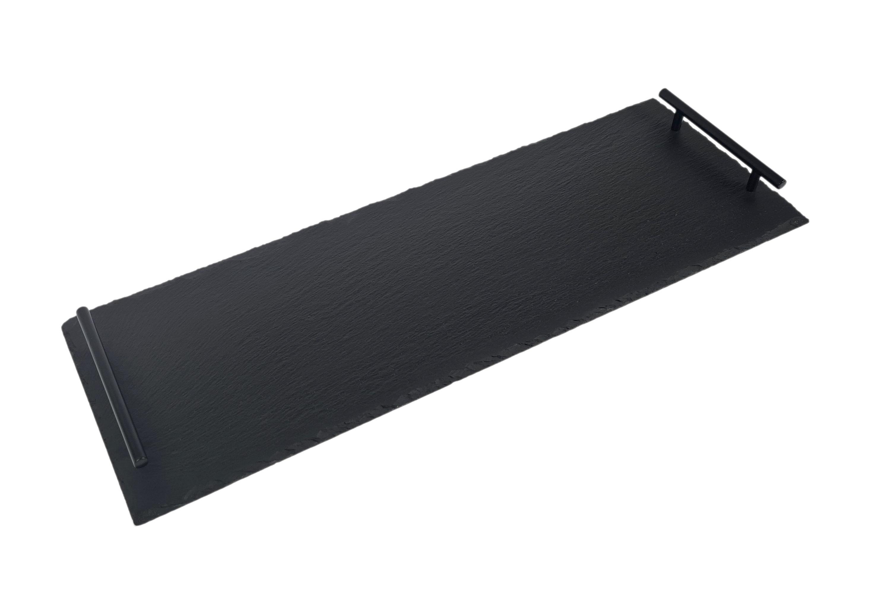 Slate Tray with Matte Black Handles - Size: 60 x 20cm