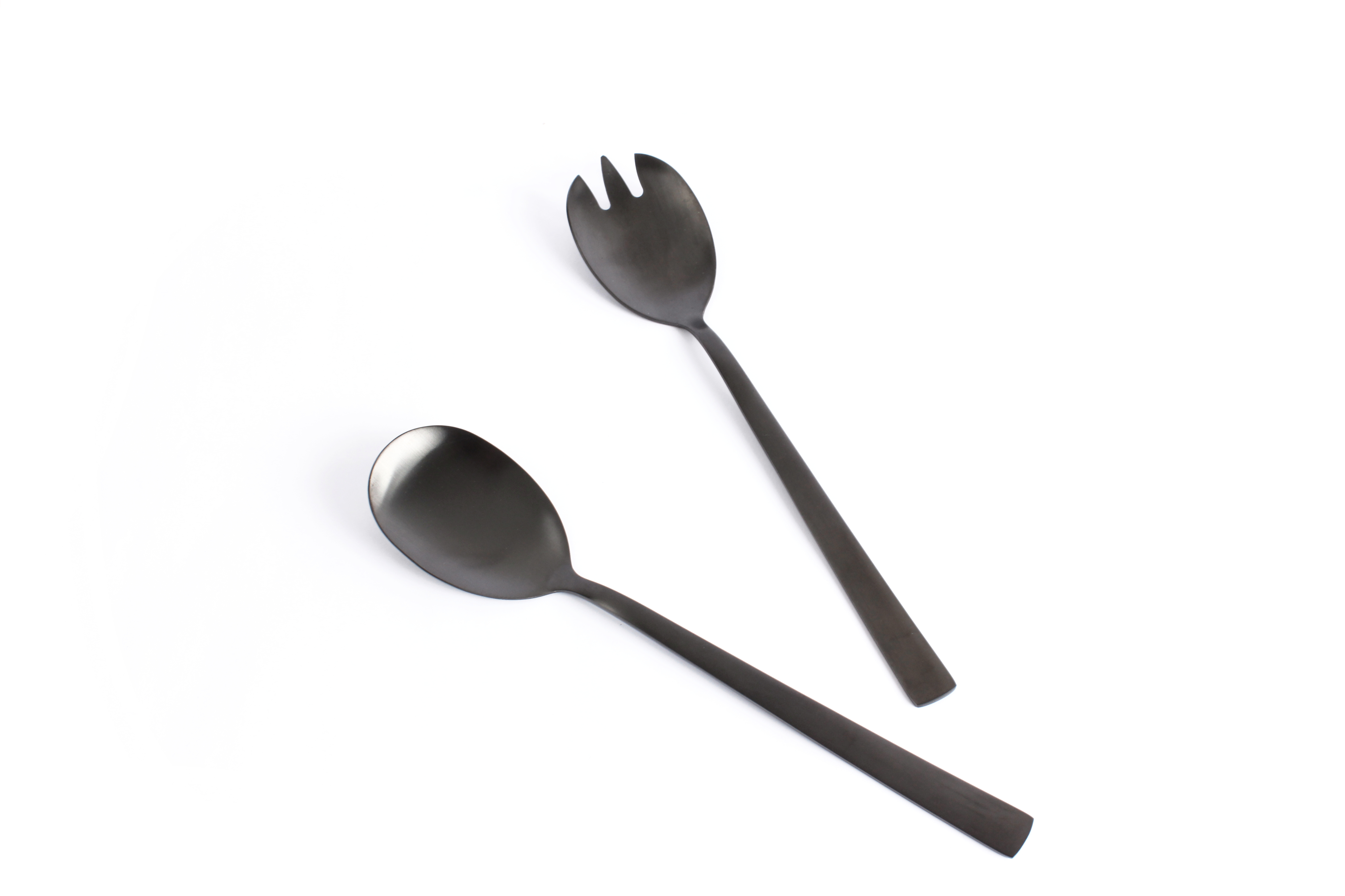 Satin Black 2 Piece Salad Server Set