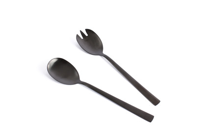 Satin Black 2 Piece Salad Server Set