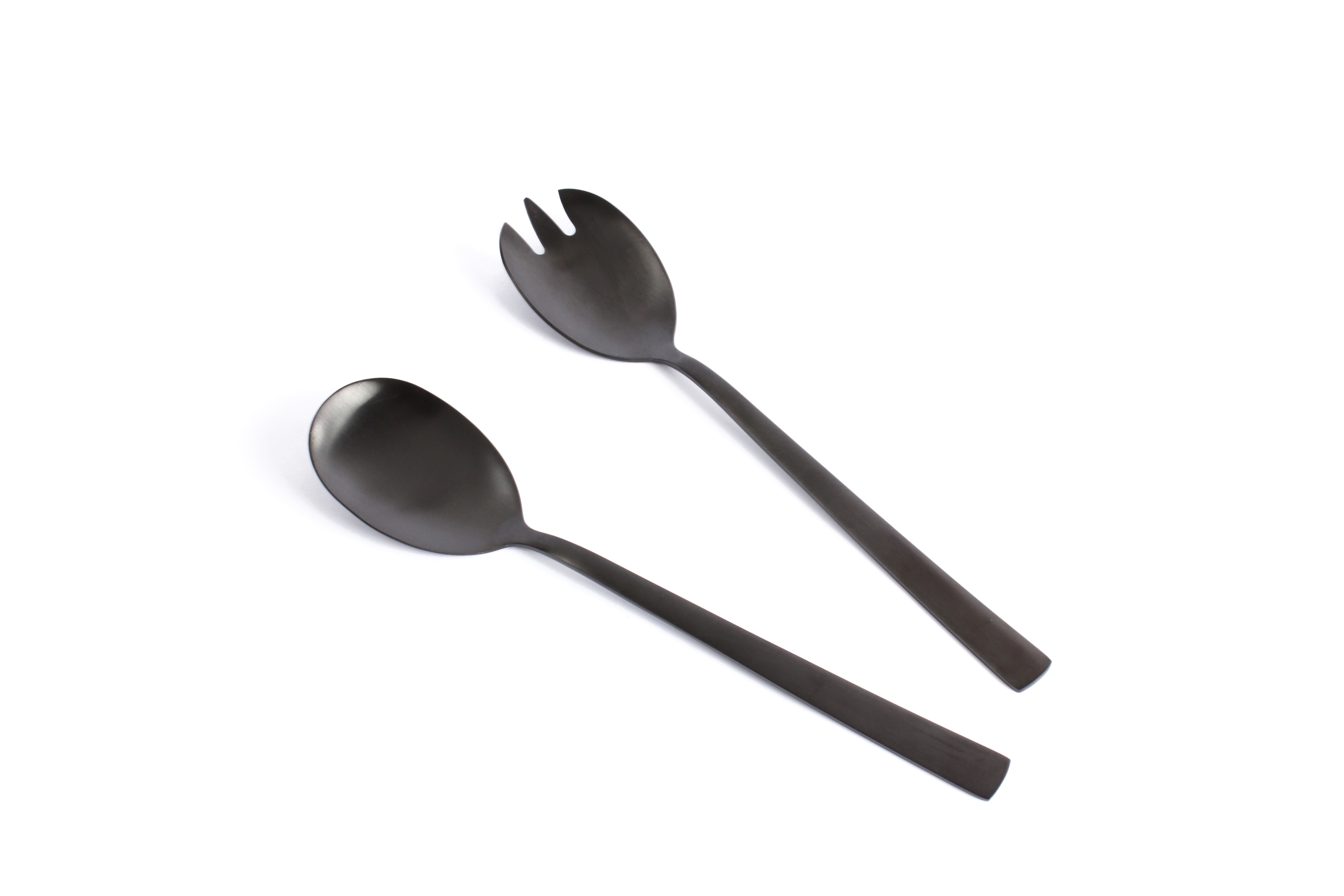 Satin Black 2 Piece Salad Server Set