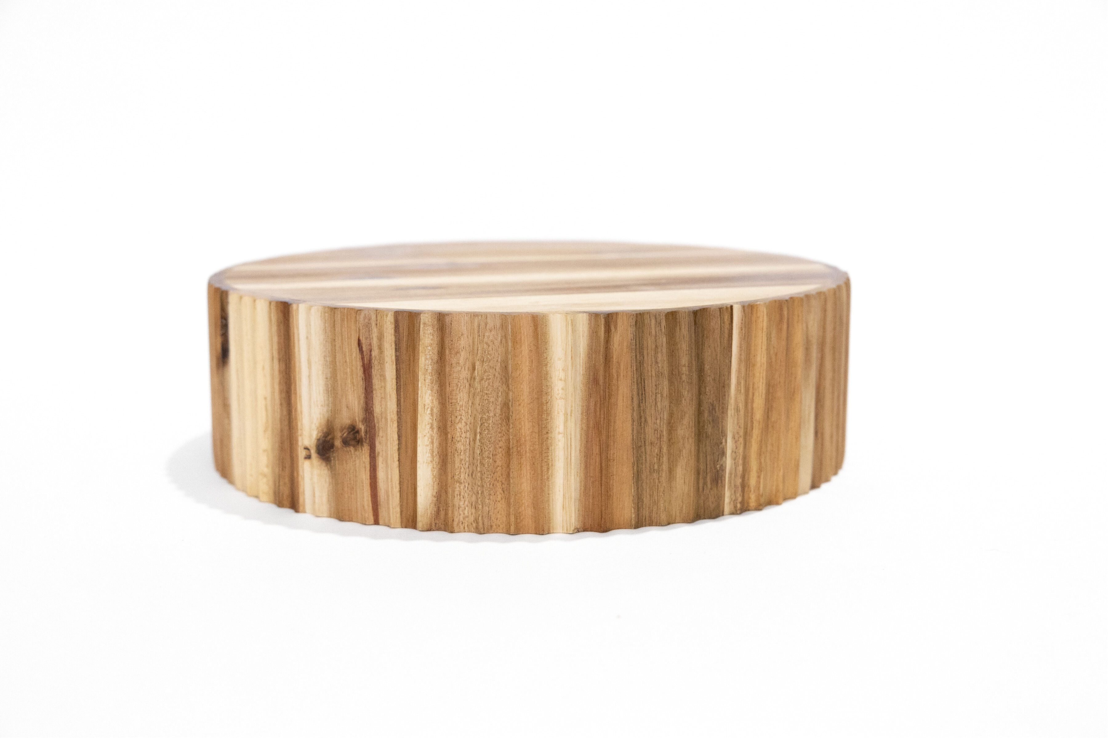 Reversible Acacia Salad Bowl/ Cake Stand