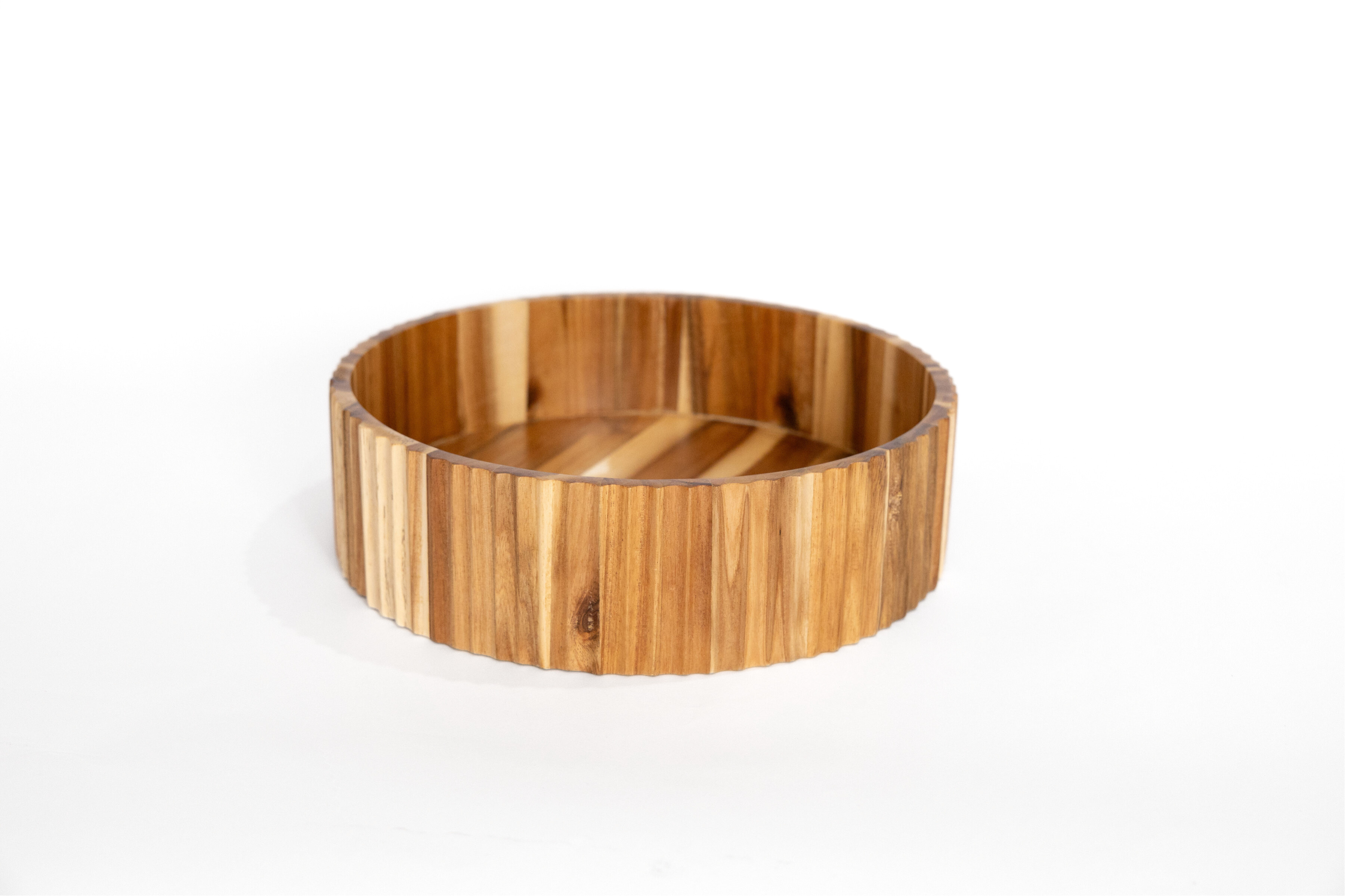Reversible Acacia Salad Bowl/ Cake Stand