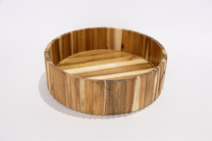Reversible Acacia Salad Bowl/ Cake Stand