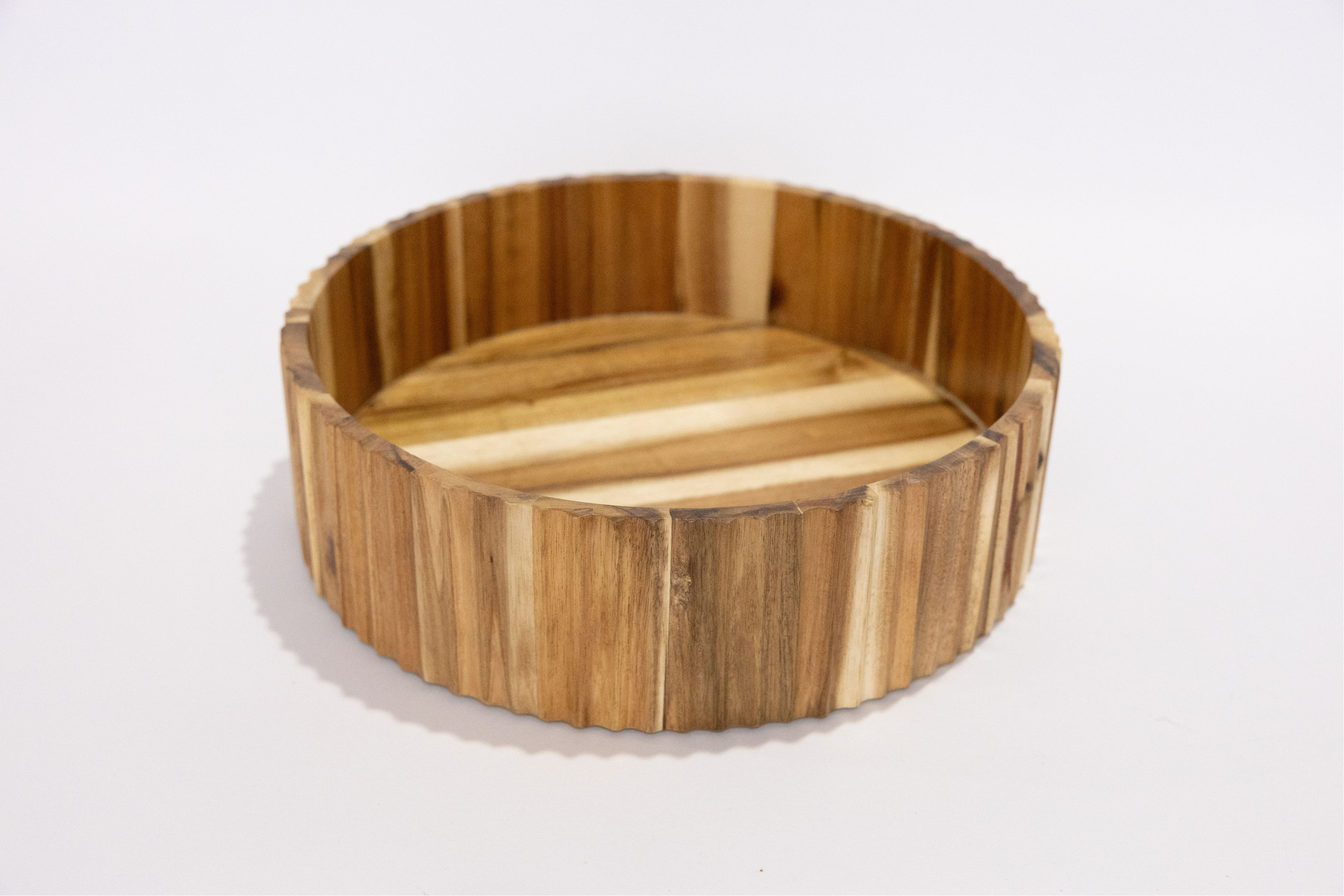 Reversible Acacia Salad Bowl/ Cake Stand