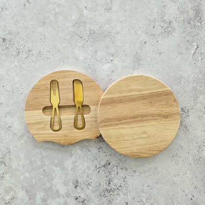 Round Cheese Board Set- Size: 22cm
