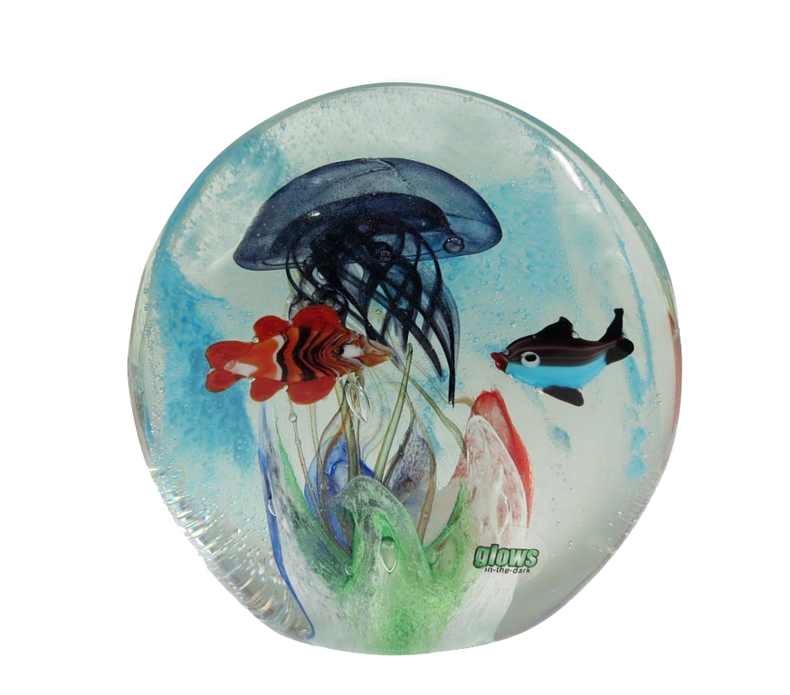 Wholesale Jellyfish paperweight with Fish, 1011cm RIKARO Fieldfolio