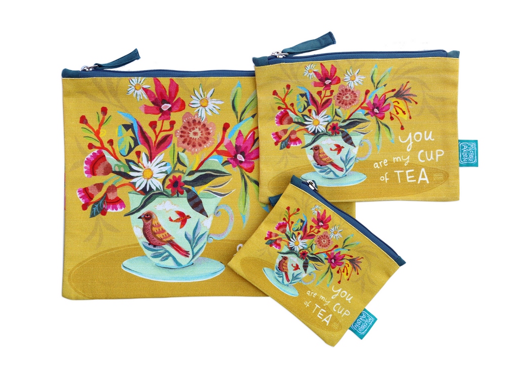 Wholesale Set of 6 Cup of Tea Small Pouch-Purse - RIKARO - Fieldfolio