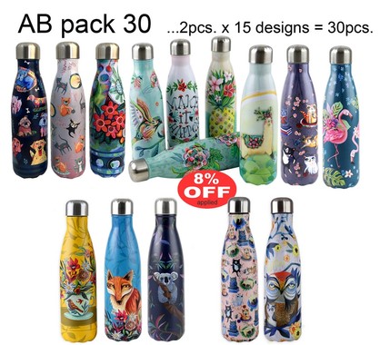 Set of 3 - FLAMINGOS water bottle
