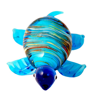 Turtle Blue-Gold Figurine