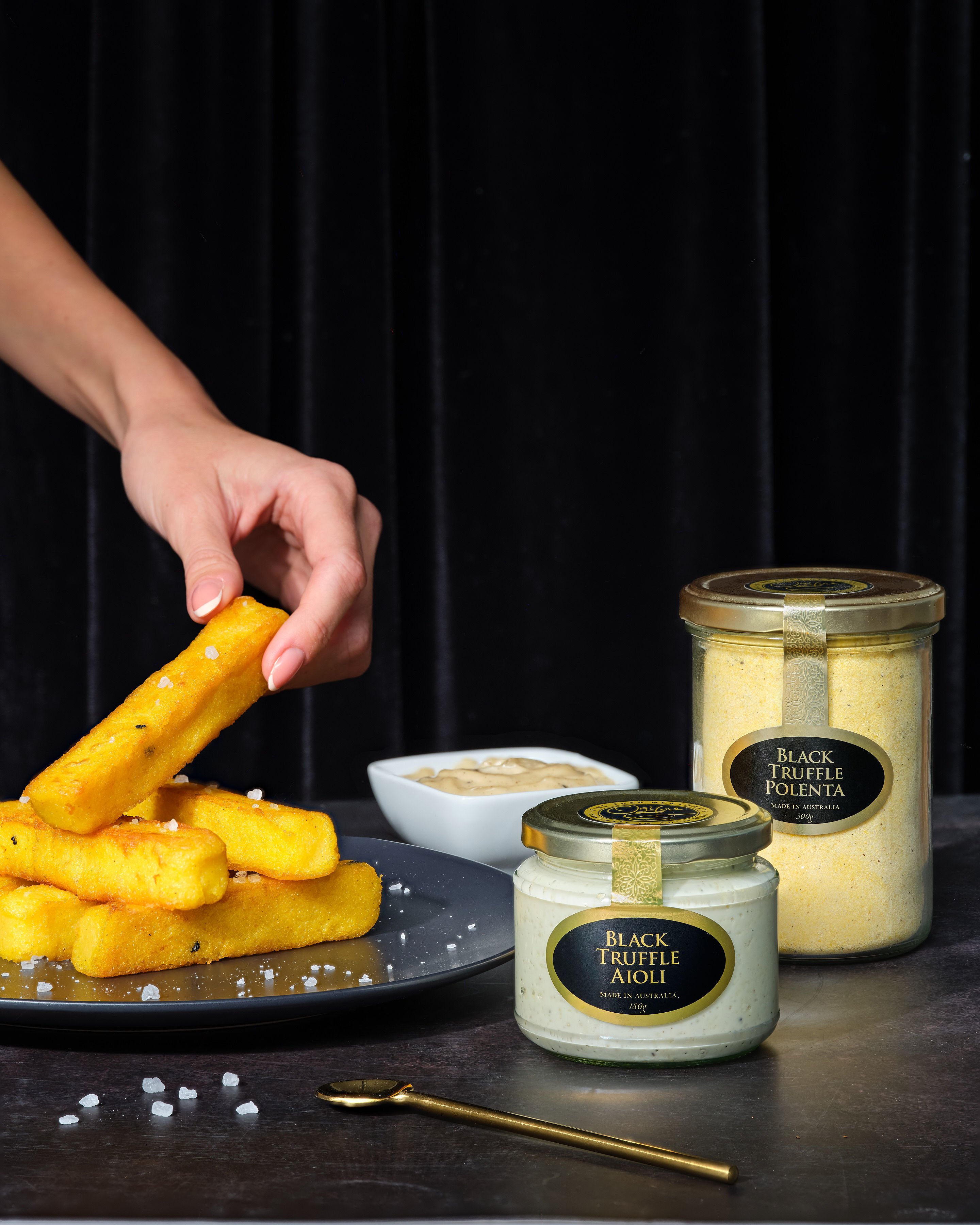 Wholesale Dipping Bowl Set Black Truffle Aioli 180g Ogilvie & Co Fine Food Merchants