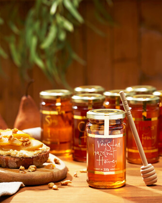 Roasted Hazelnut Honey with Dipper 300g