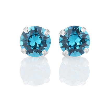 Zircon Blue Italian Crystal 8mm Stud