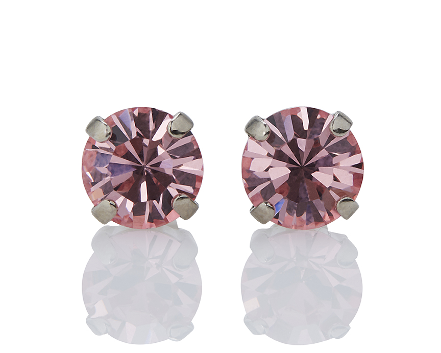 Pale Pink Italian Crystal 8mm Stud