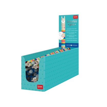 Legami Erasable Pen - Llama - Blue Ink - Display Pack of 30 Pieces