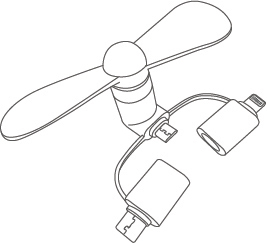 Mini Fan For Phone - Fits iPhone & Android And Tablets - Display Pack of 12 Pieces