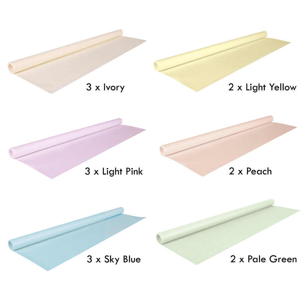 Wholesale Coloured Kraft Roll Wrap 65gsm 3m x 0.7m Display Box of