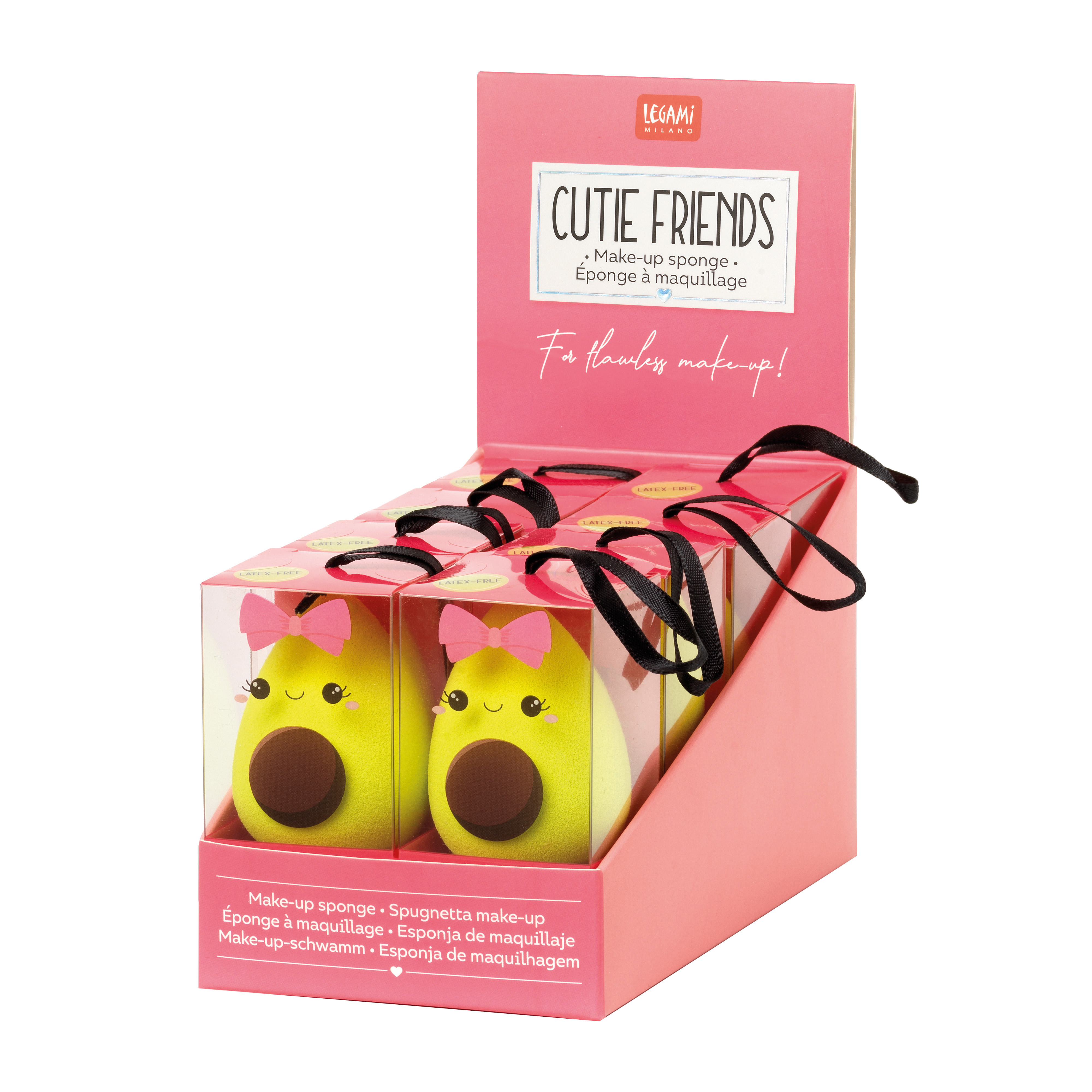 Legami - Makeup Sponge - Avocado - Cutie Friends Display Pack of 8 Pcs