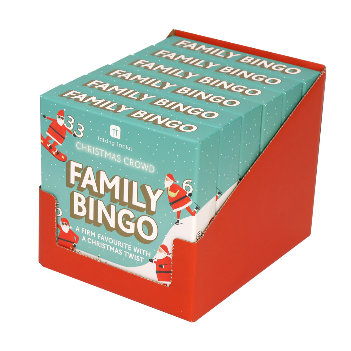 Talking Tables - Fun Guy Santa - Bingo - Display Pack of 6 pcs