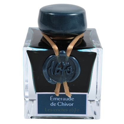 Jacques Herbin Prestige - 1670 Collection - Fountain Pen Ink - 50ml Bottle - meraude de Chivor (Emerald Green)