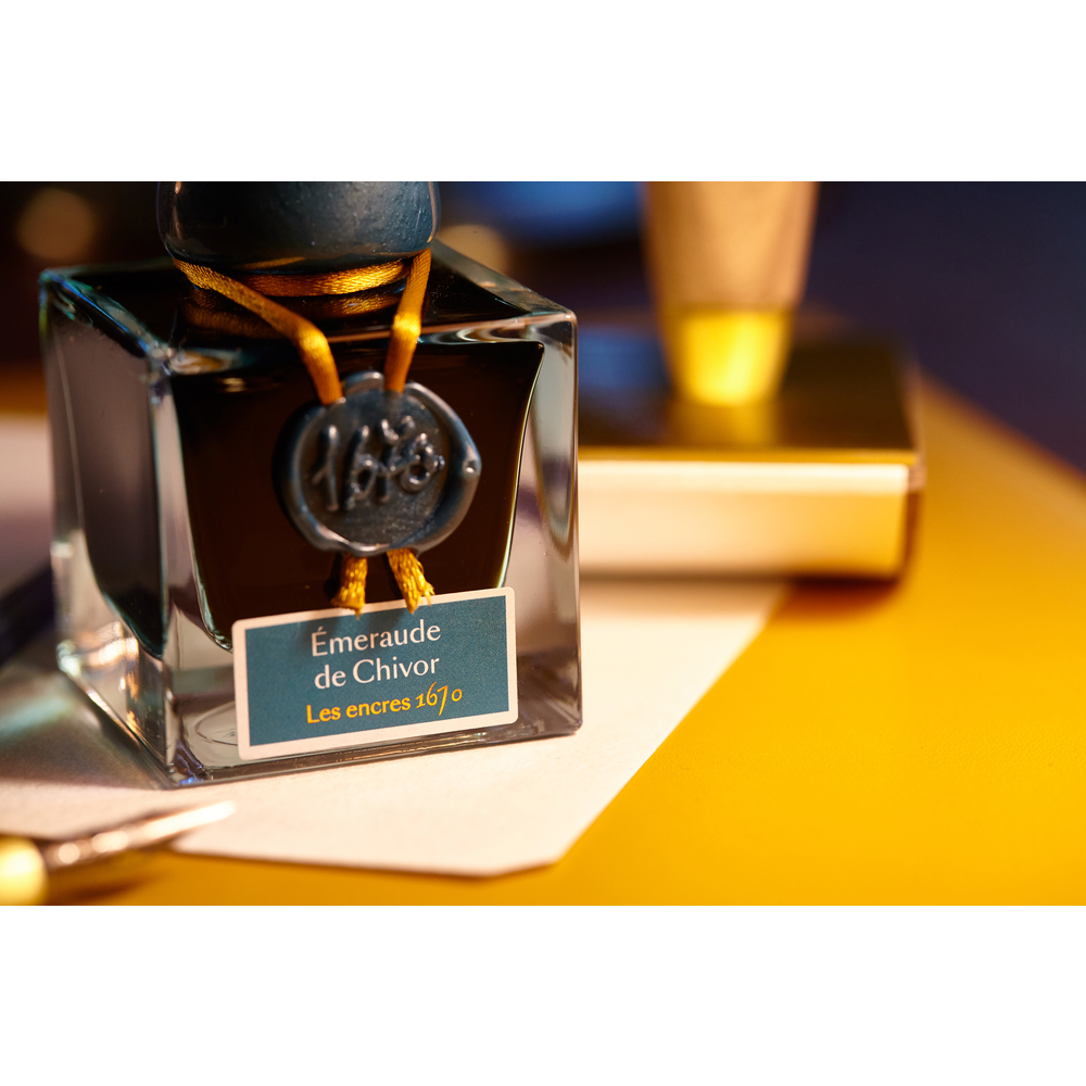Jacques Herbin Prestige - 1670 Collection - Fountain Pen Ink - 50ml Bottle - meraude de Chivor (Emerald Green)