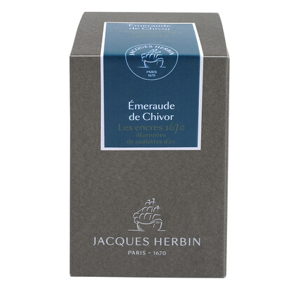 Jacques Herbin Prestige - 1670 Collection - Fountain Pen Ink - 50ml Bottle - meraude de Chivor (Emerald Green)