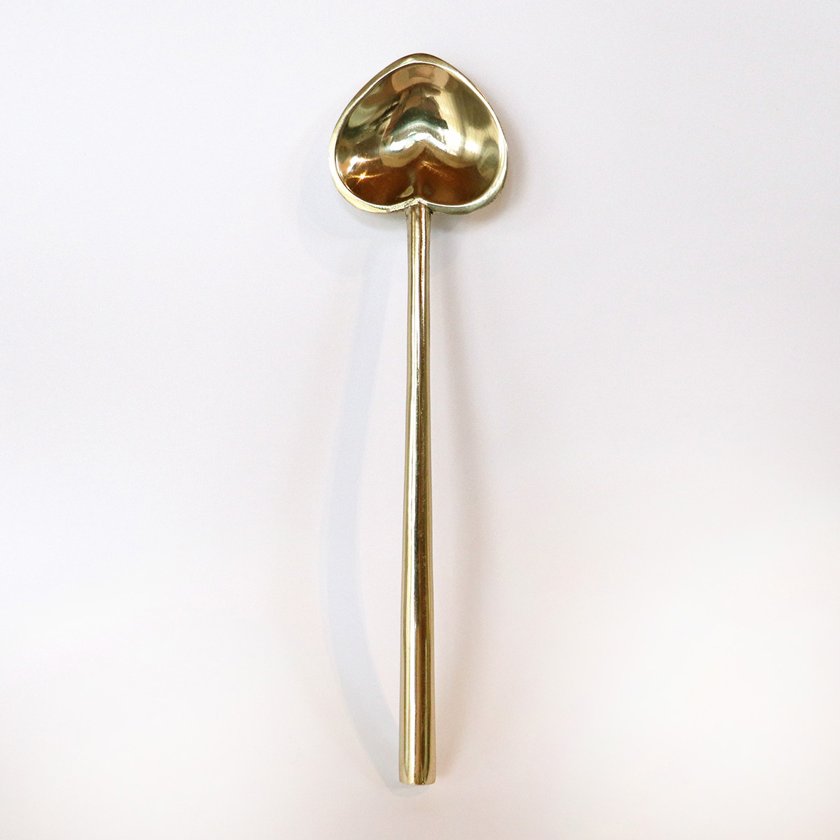 Heart teaspoon, gold, straight handle
