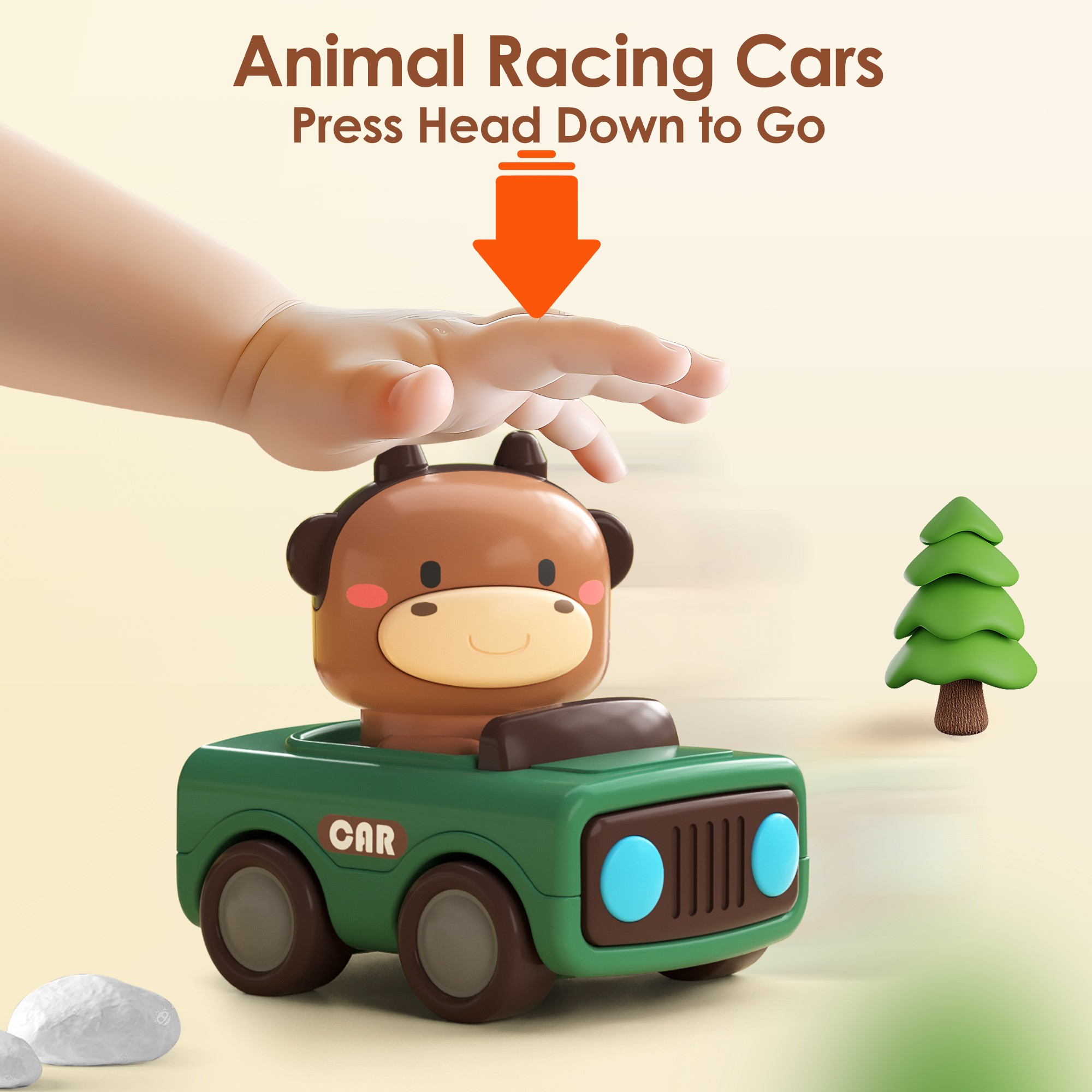 PRESS & GO RACING CAR - DISPLAY OF 12