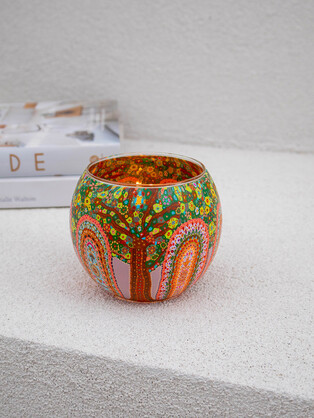 Aboriginal Tree of Life Tealight Candle Holder