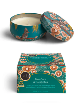 Aboriginal Scented Blue Gum Eucalyptus Candle Tin