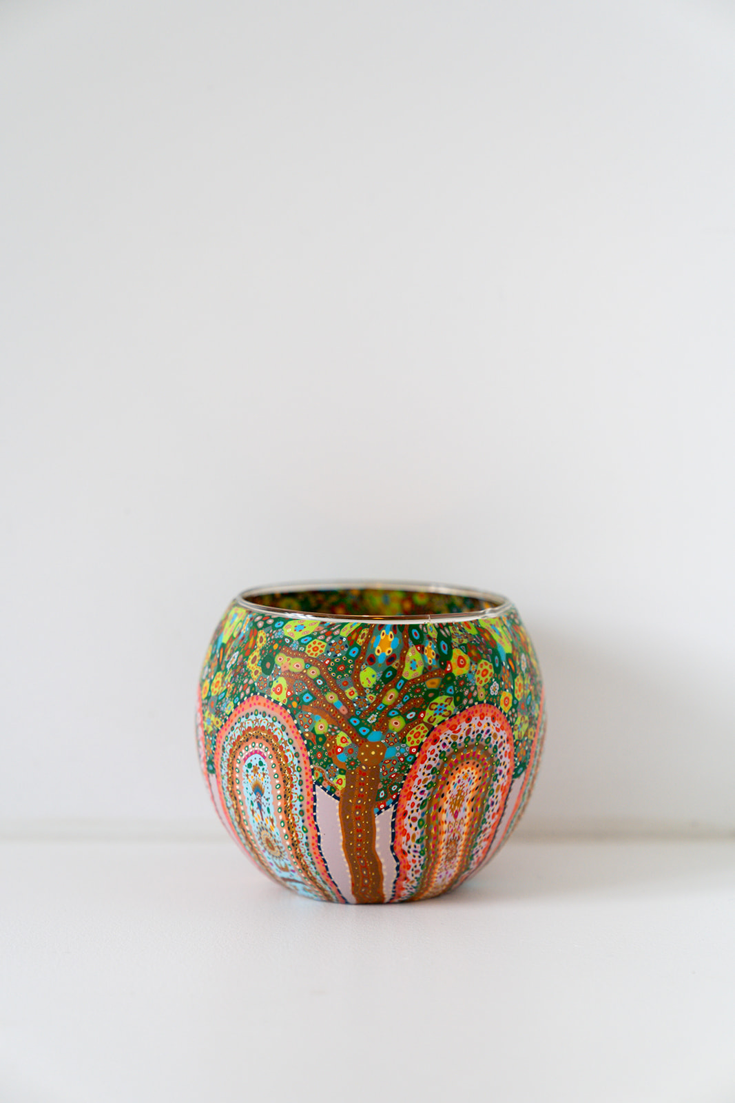Aboriginal Tree of Life Tealight Candle Holder