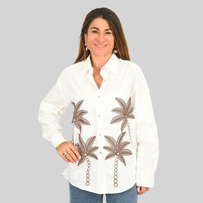 2524-PACK "Hannah" Chocolate Palm with Embroidery - Pack of 3 (S,M,L)