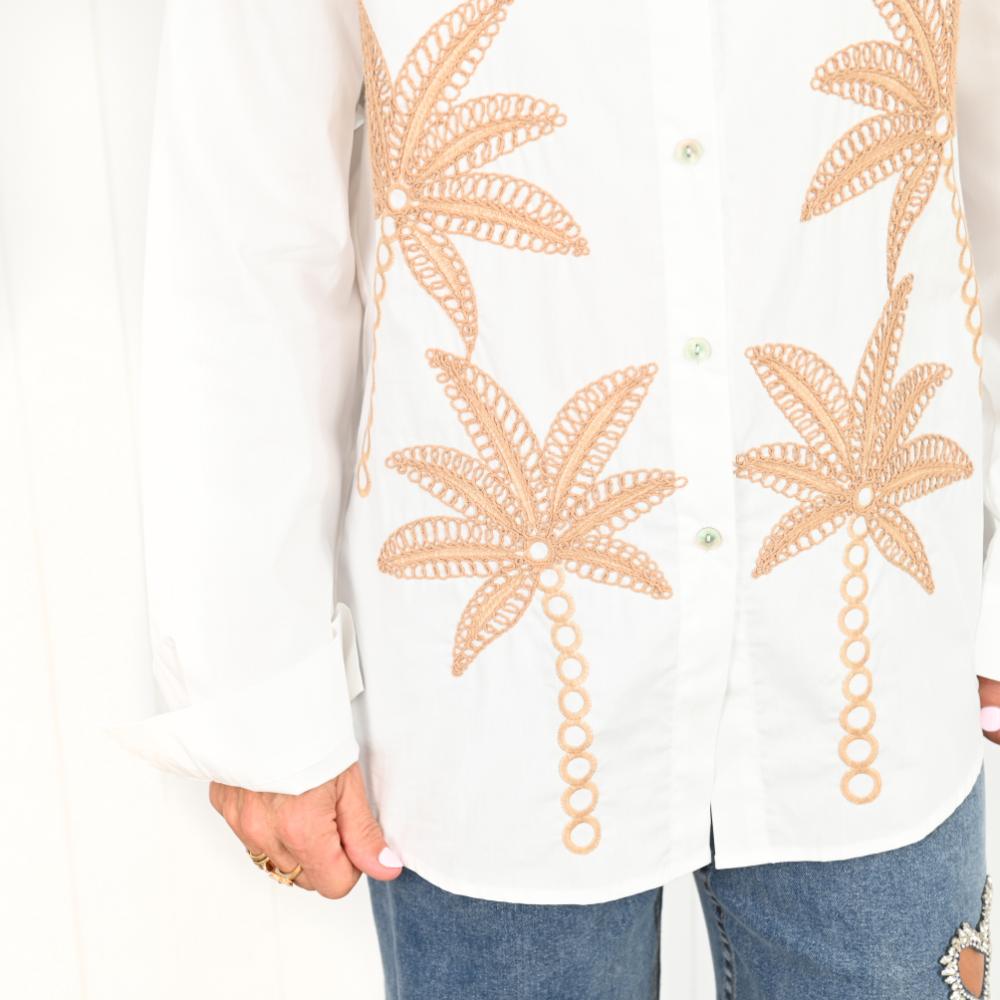 2522-PACK "Hannah" Beige Palm with Embroidery - Pack of 3 (S,M,L)