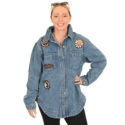 Crowned Bee Denim Shacket- PACK of 4 (XS,S,M,L)