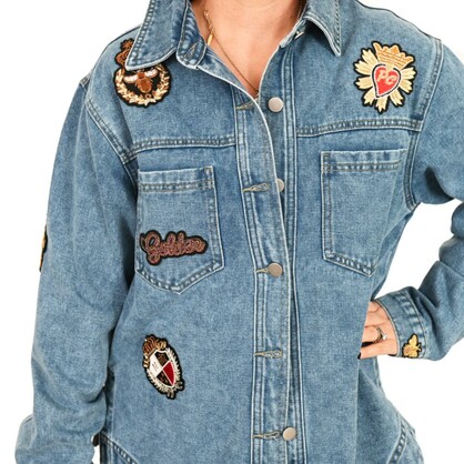 Crowned Bee Denim Shacket- PACK of 4 (XS,S,M,L)