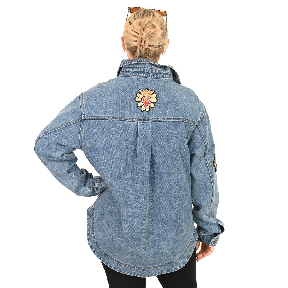 Crowned Bee Denim Shacket- PACK of 4 (XS,S,M,L)
