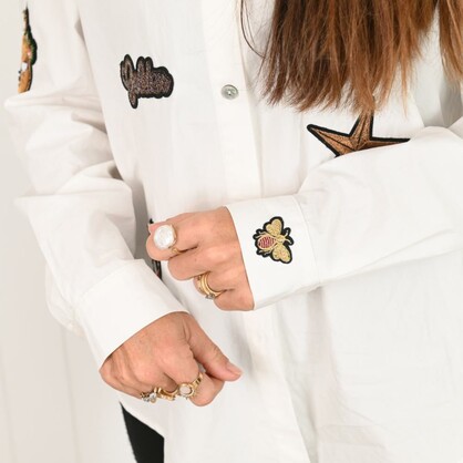 Crowned Bee "Julia" White - Pack of 4 (XS,S,M,L)