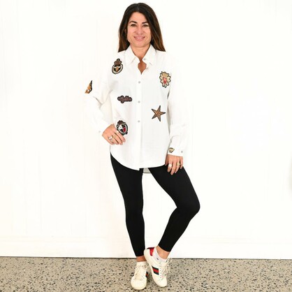 Crowned Bee "Julia" White - Pack of 4 (XS,S,M,L)