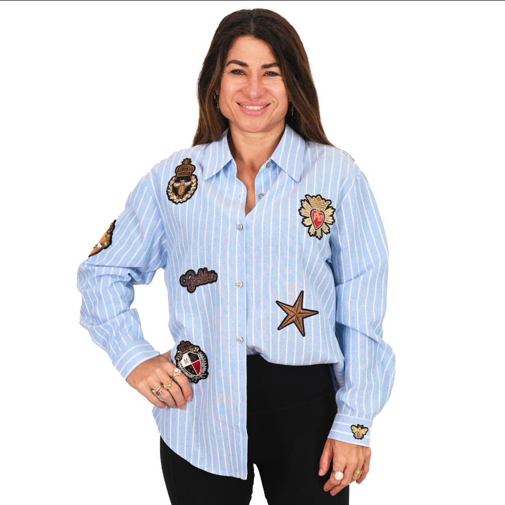 Crowned Bee "Julia" Blue - Pack of 4 (XS,S,M,L)
