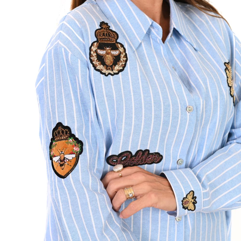 Crowned Bee "Julia" Blue - Pack of 4 (XS,S,M,L)