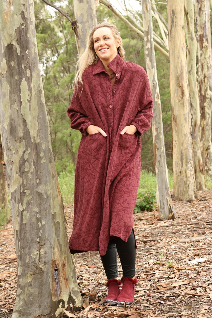 Wholesale FENNY LINEN JACKET BURGUNDY Ameise Fieldfolio