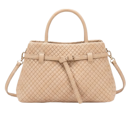 SOLENE WOVEN LEATHER HANDBAGBAG BEIGE