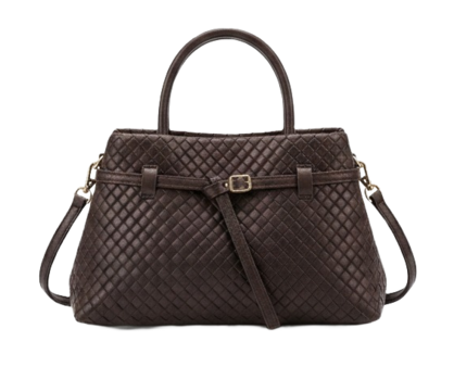 SOLENE WOVEN LEATHER HANDBAGBAG MOCHA