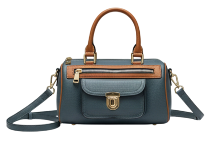 VERSE SMALL BOSTON LEATHER HANDBAG STEEL BLUE