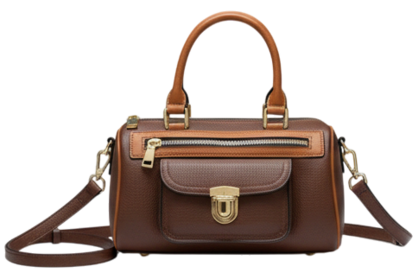 VERSE SMALL BOSTON LEATHER HANDBAG MOCHA