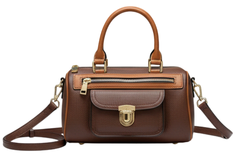 VERSE SMALL BOSTON LEATHER HANDBAG MOCHA