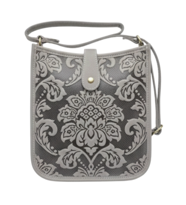 IDLE MESSENGER CROSSBODY LEATHER BAG GREY