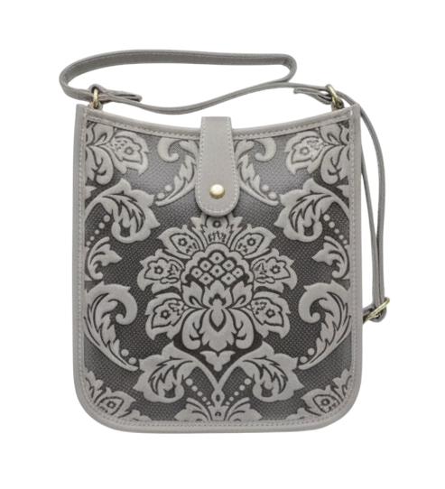 IDLE MESSENGER CROSSBODY LEATHER BAG GREY