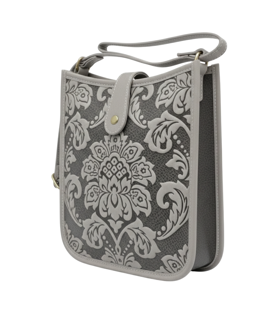 IDLE MESSENGER CROSSBODY LEATHER BAG GREY