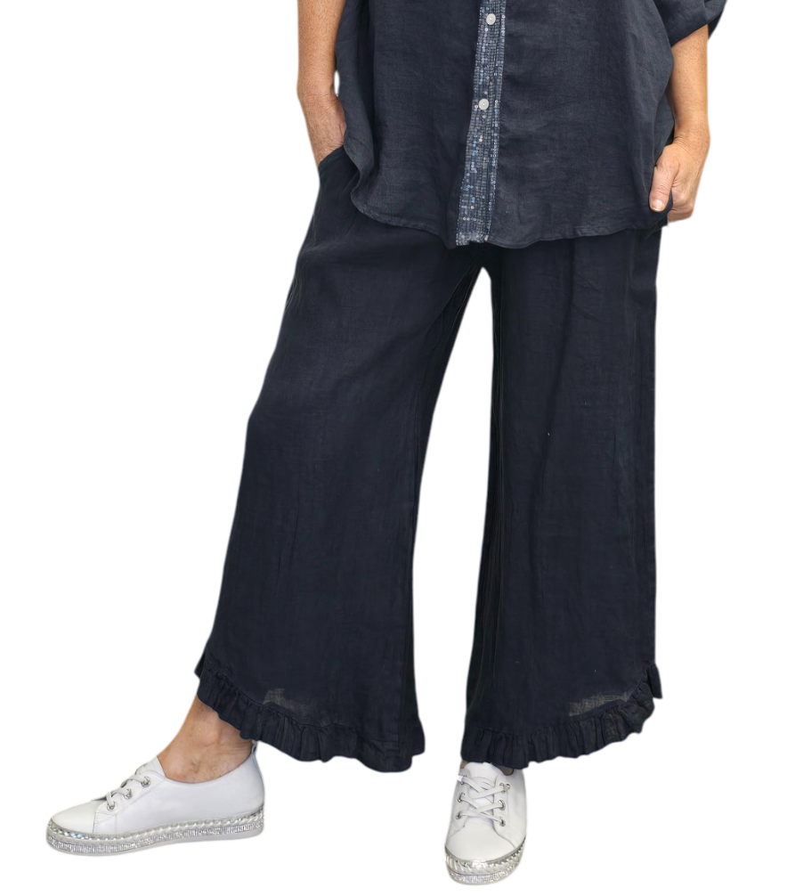 GAGA LINEN PANTS NAVY