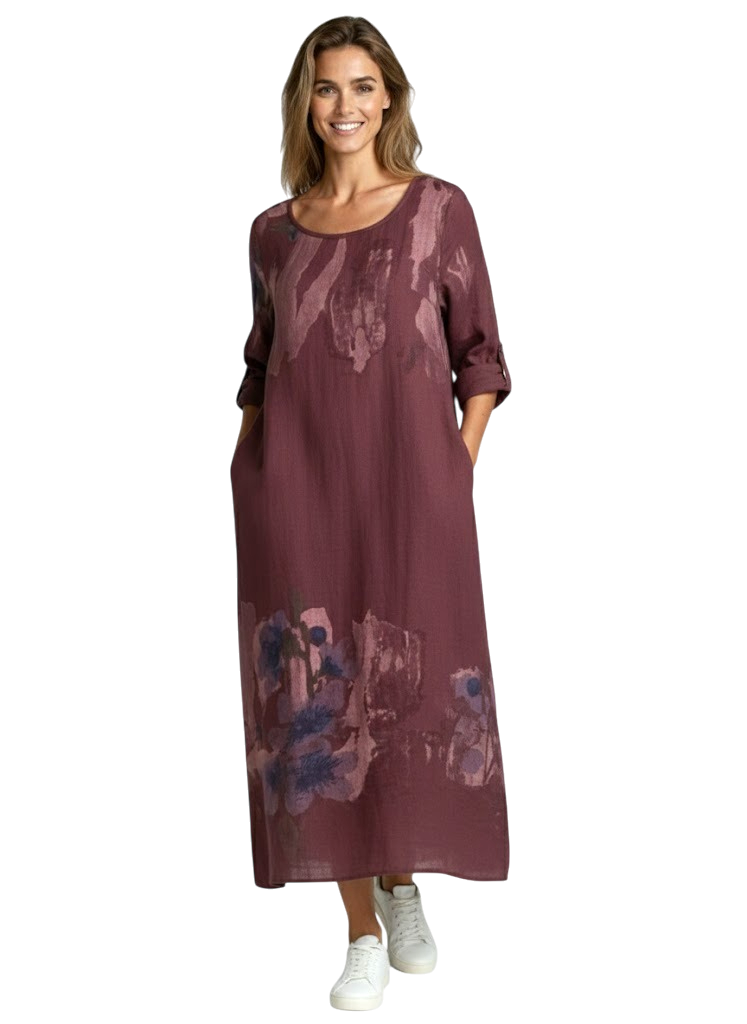 ALLEY LINEN DRESS WINE